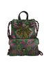 Animalier Bow Drawstring Backpack, &pound;420, Handbags, Gold/Green/Pink, Fabric, Front view